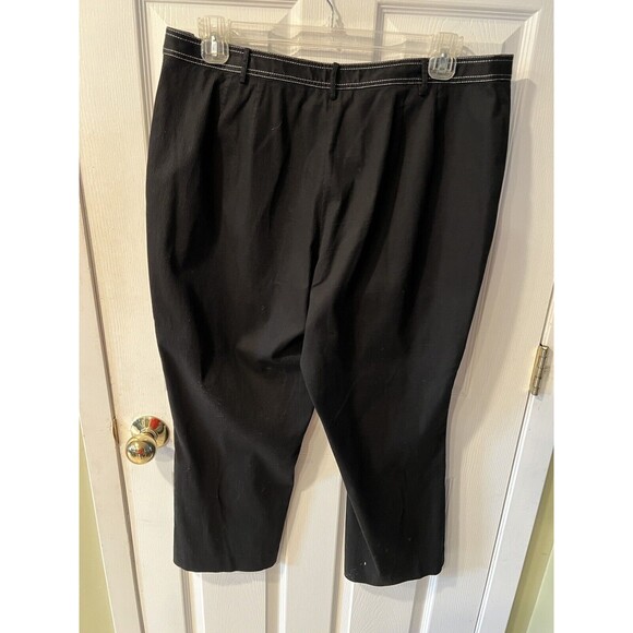 Neiman Marcus Pants Womens Plus 18 crop Side Zip Stretch Textured Black casual - Picture 7 of 8
